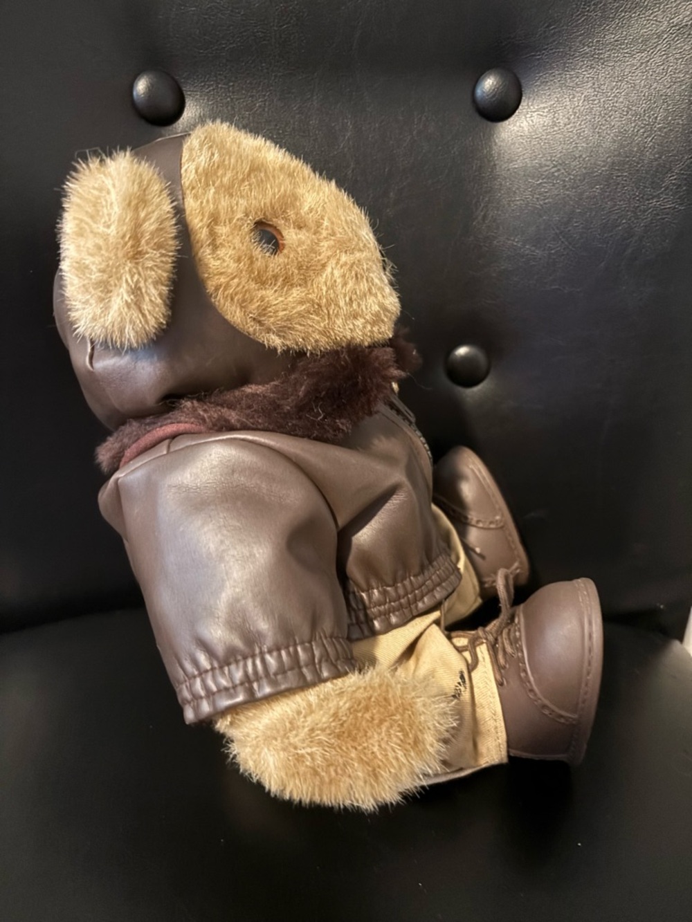 Classic Brown Plush Teddy Bear in Brown Jacket and Tan Pants - Kids Toy - Picture 2 of 3